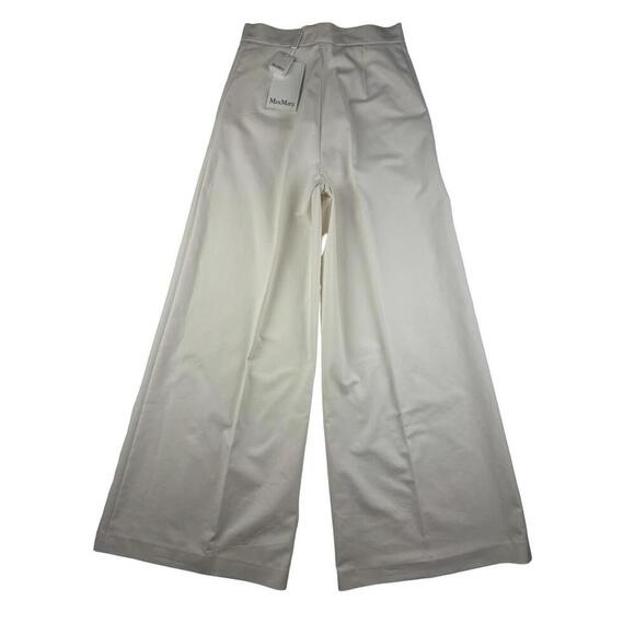 Max Mara Finish Wide Leg Pleated Trousers Ivory Size 38 IT | 4 US - Picture 2 of 5